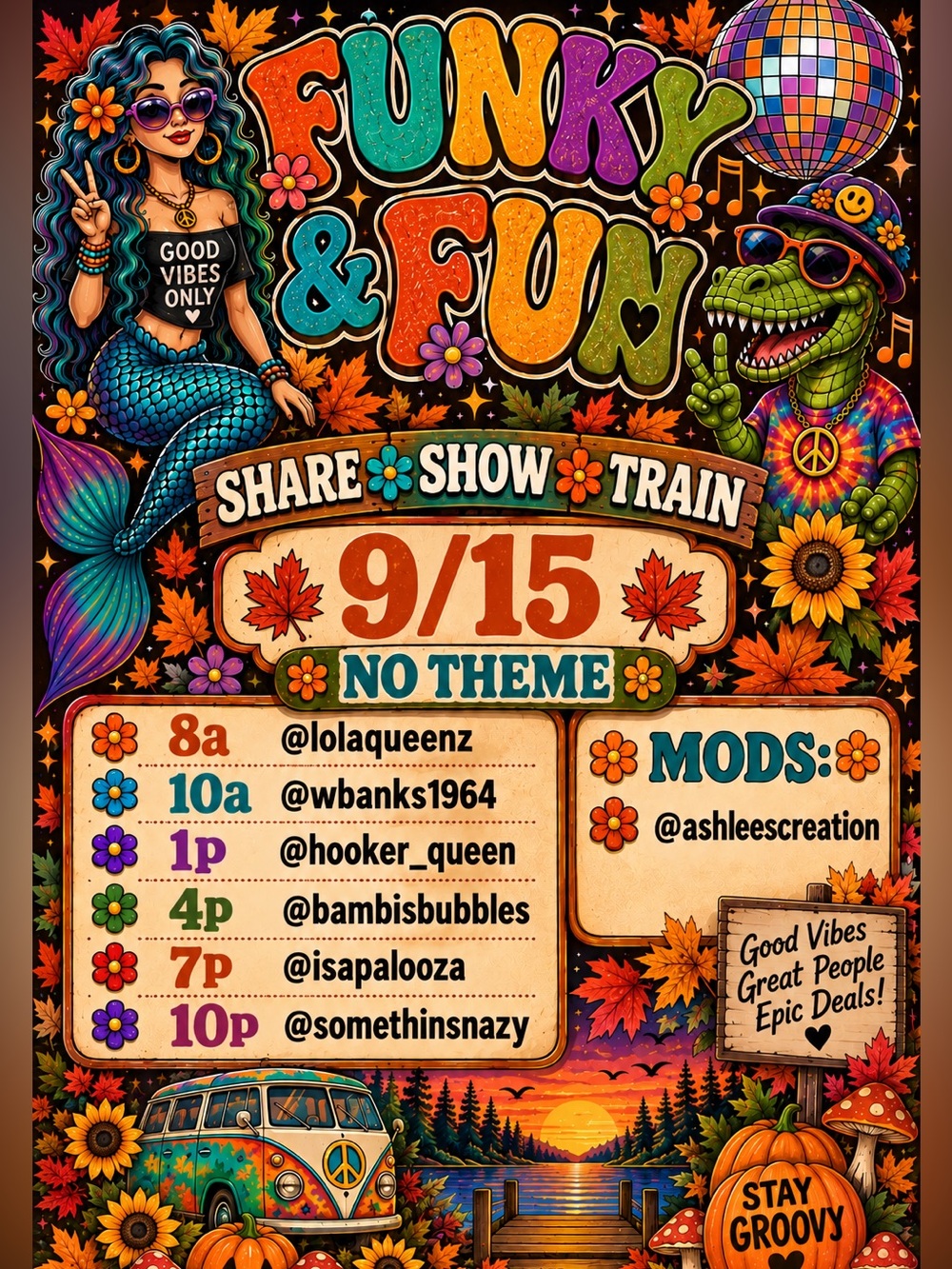 Isapalooza is Live! Come join the Funky & Fun Share Show Train on Tuesdays!